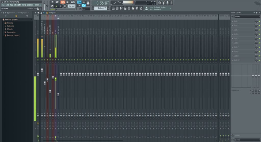 fl studio mixing window key